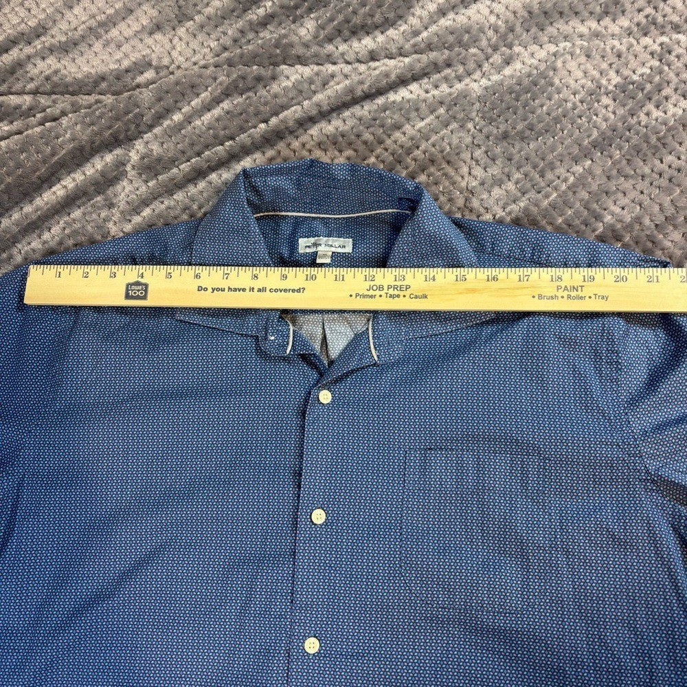 Peter Millar Men's Blue Patterned Button-Down Shi… - image 4