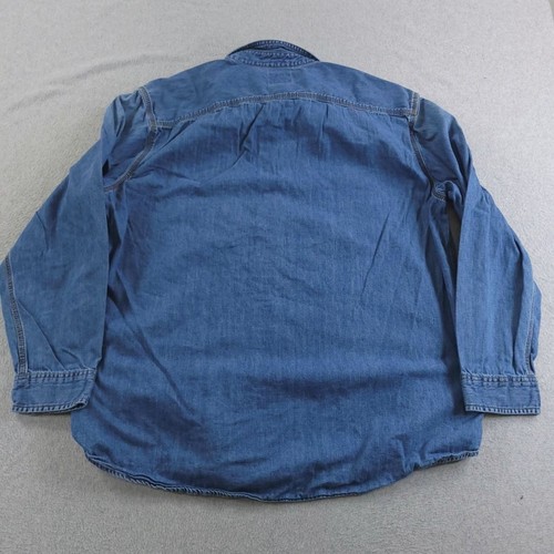 LL Bean Shirt Mens XL Blue Denim Button Down Traditional Fit Casual Outdoors - Picture 9 of 10