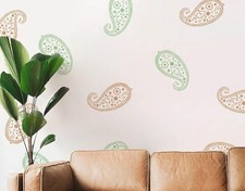 Retro Paisley Stencil 15x8 Inch Reusable Fabric Painting Wall Decor Template DIY