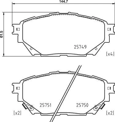 P 54 065 BRAKE PADS SET BRAKING PAD FRONT REAR BREMBO NEW OE REPLACEMENT Foto 2 de 4