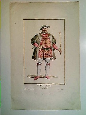 Henri VIII. Roi d'Angleterre, Kupferstich, altcoloriert, Duflos le jeune, 1780, 