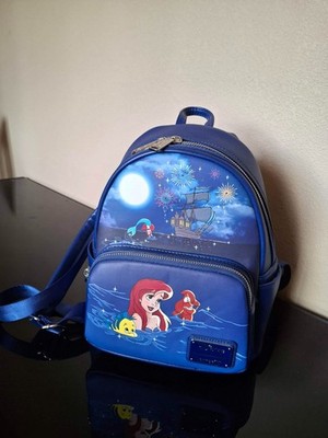 Loungefly Little Mermaid Fireworks light up/glow mini backpack NWT