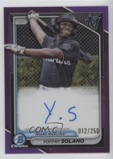 2024 Bowman Chrome Prospect Purple Refractor 12/250 Yoffry Solano Auto 1c1i