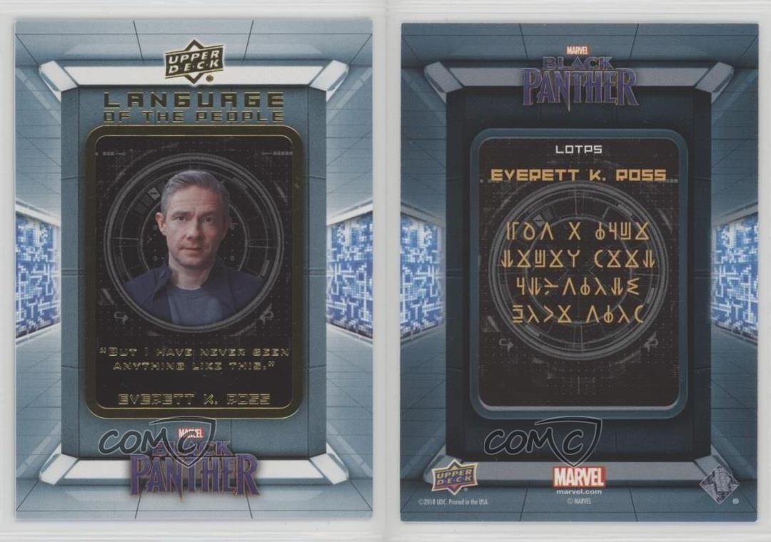 2018 Upper Deck Marvel Black Panther Language of the People Everett Ross K d8k thumbnail 3