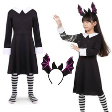 Isadora Moon Inspired Costume Kids Vampire Fairy Dress Bat Wings Headband Set