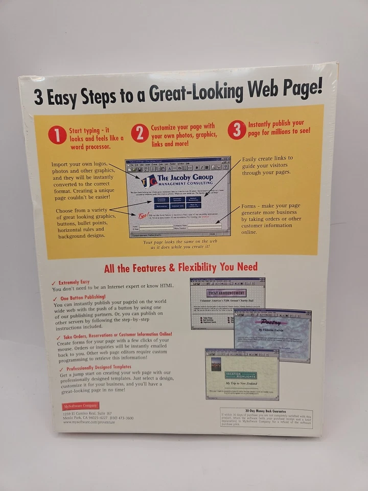 Vtg Sealed Win95 ProVenture WEB PAGE DESIGNER (CD-ROM) Software Big-Box New - Image 2 of 4