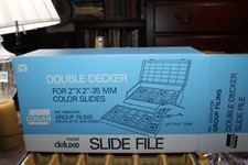 Vintage NOS Logan Metal Delxe Slide File Double Decker Holds 1500 New In Box