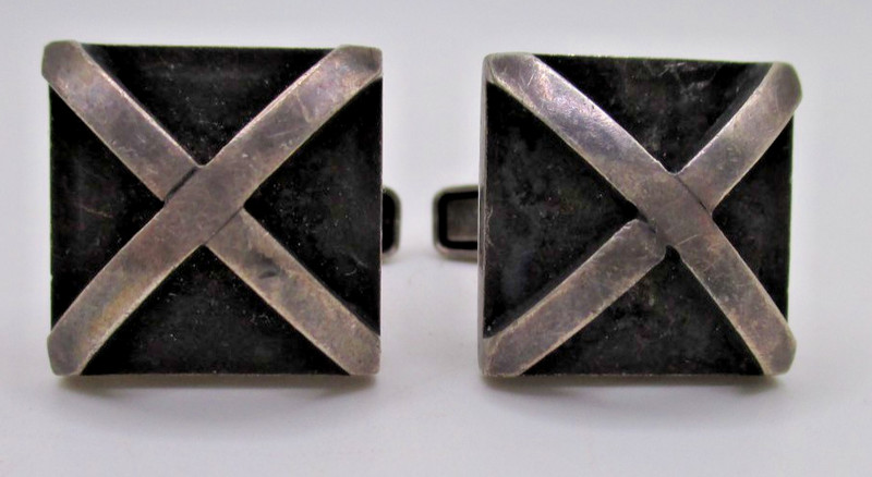 Vintage sterling modernist cufflinks signed Allan Adler 24.6 grams