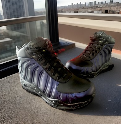 NIKE ACG AIR MAX  FOAMDOME  FOAMPOSITE SNEAKER-BOOT BLACK/EGGPLANT MENS SIZE 8