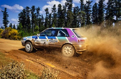 Ingvar Carlsson Per Carlsson Mazda 323 Australia Rally September 2 Old Photo