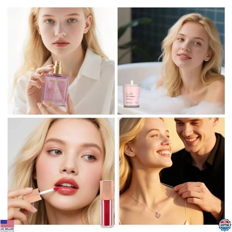 Rose Facial Care Set, 33 Pcs Spa Basket, Sheet Masks, Bath Bombs, Beauty Kit Foto 4 de 4