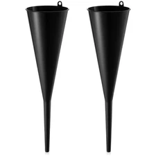 2 Pcs 18” Long Neck Flute Funnel 1/2" Bottom Narrows, Black Long Automotive Gas 