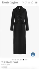 Favorite Daughter Simon Longline Wool Coat - Black - New XS NWT 675