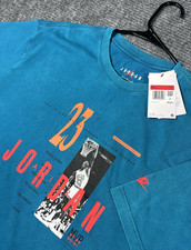 Nike Jordan Men's Large Basketball Retro Shirt Blue Heavyweight Gamma