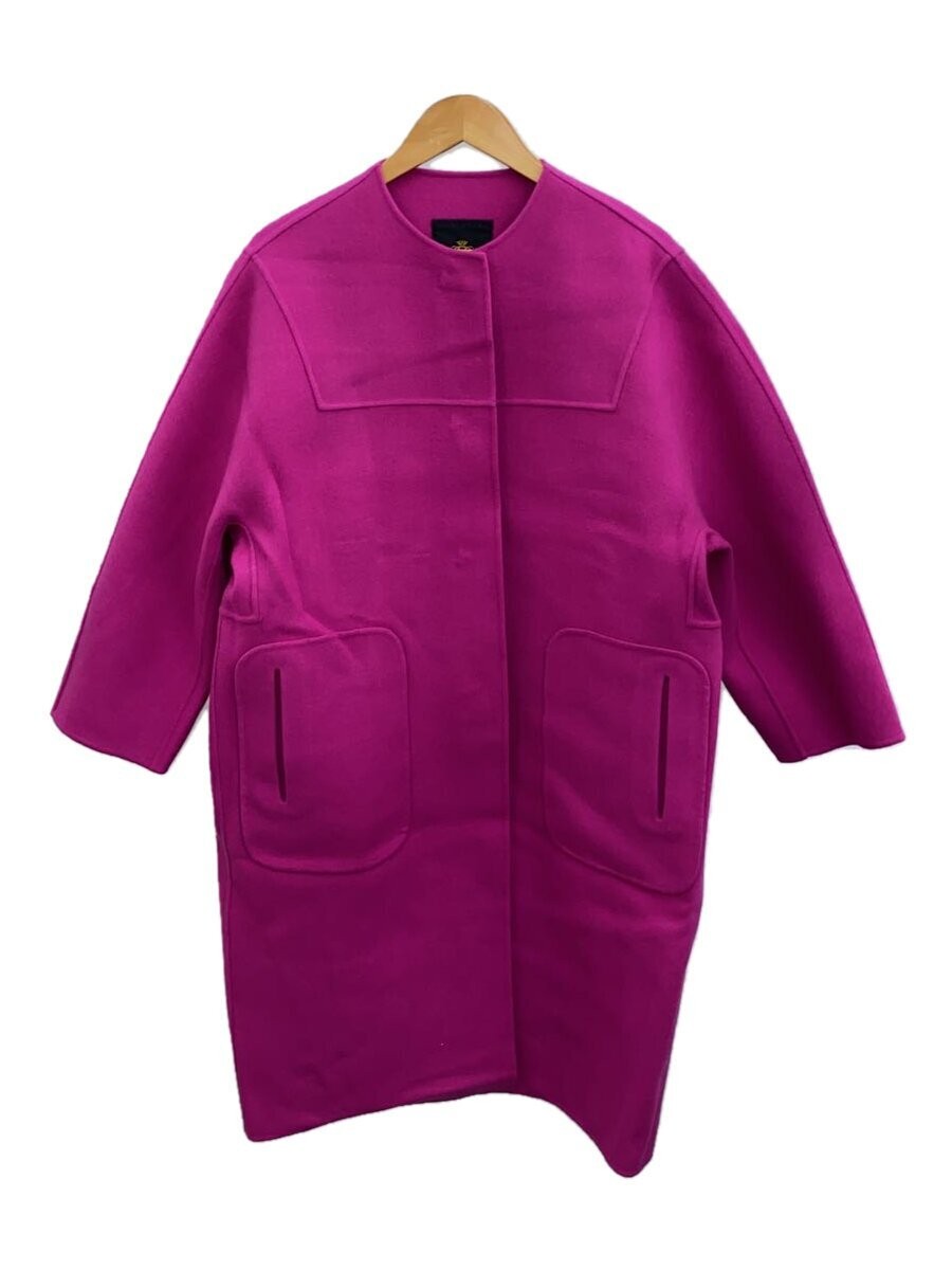 Drawer Coat/38/Wool/Pnk/6525-234-0576/Wool Cashmere Liverless Collar Coat 3057