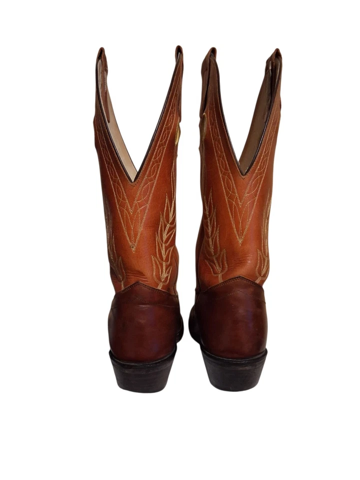 Botas de caubói masculinas vintage Olathe Rough Stock 10D couro marrom ocidental *Por favor, leia* - Imagem 4 de 4