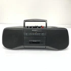 Sony CFS-B15 Portable AM/FM Radio Cassette-Corder Tape Boombox Recorder - Works!