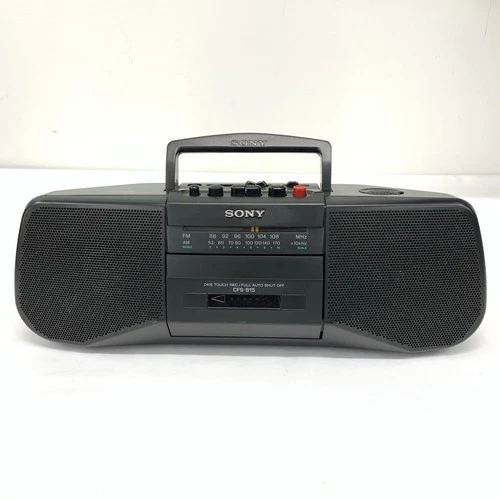 Sony CFS-B15 Portable AM/FM Radio Cassette-Corder Tape Boombox Recorder - Works!