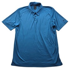 Oakley Polo Shirt Mens Large Blue Short Sleeve Performance Golf Regular Fit