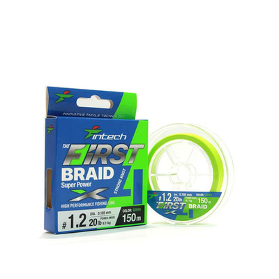 Intech First Braid X4 Green 150m   Geflochtene Angelschnur (4-fach) Dunkelgrün