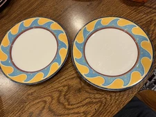 Set of 2 Christopher Stuart Barbados HK102 Side Plates 7 3/4" Gold Trim