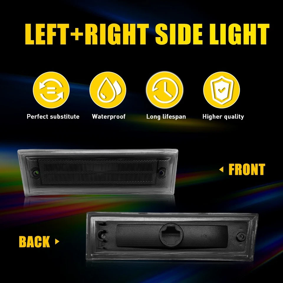 LUCES LATERALES GUARDABARROS PARA CAMIONETA GMC R1500 R2500 R3500 V1500 V2500 V3500 1987-1991 Foto 2 de 4