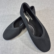 Skechers Shoes Women's Sz 8 Arch Fit Cleo Sport Slip On Flats Stretch Fit Black