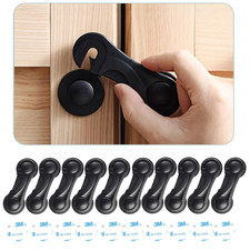 Child Safety Cabinet Locks, Black, 10 Pack with 10 Extra Adhesives ABS Cabinet