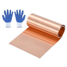 3.28ft Copper Sheet Roll, 1000x100x0.04mm Pure Copper Strip with Gloves