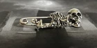 Metal Gothic Skeleton Skull Steampunk Safety Pin Brooch