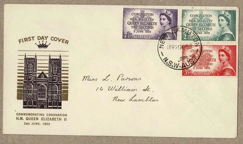 Australia 1953 Guthrie Coronation set FDC Cover
