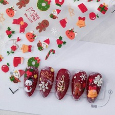 Christmas Nail Decals &ndash; Stockings & Gingerbread Designs (375)