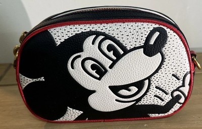 NEU Coach Mickey Mouse x Keith Haring Crossbody Umhängetasche selten weiß & schwarz