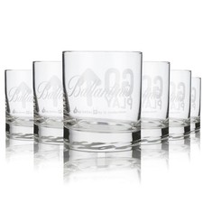 6x Ballantines Whisky Glas Tumbler Whiskeyglas Gl&auml;ser "go play"
