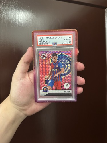 2021-22 Panini Mosaic La Liga Pedri #49 Pink Mosaic Prizm /25 PSA 10