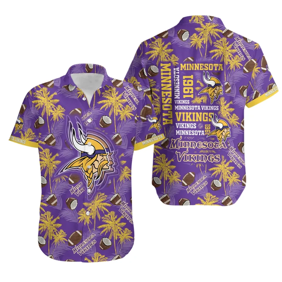 Minnesota Football Team Vikingss Hawaiian Shirt S-5XL