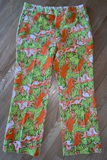 Vintage 1960  s Rare HTF Lily Pulitzer Mens Stuff Orange Horses Pants 34 x 29 70s