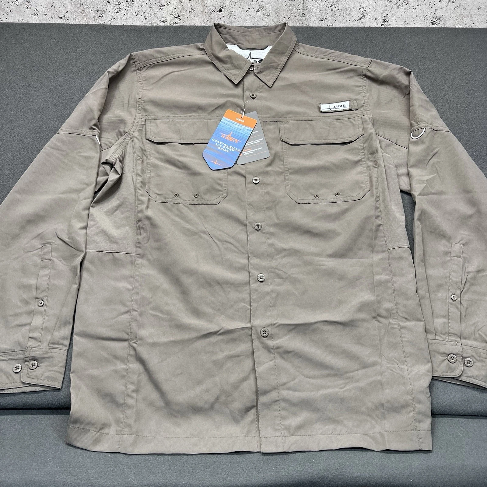 NWT Habit Coastal Villa L/S River Shirt - Mens Medium UPF 30+ Solar Factor Lined