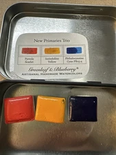 Greenleaf & Blueberry New Primary Trio, New.  Watercolor 