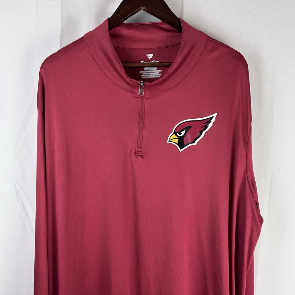 Pullover rojo con cremallera 1/4 de fanáticos del fútbol americano de los Arizona Cardinals para hombre talla 4XL Foto 2 de 4