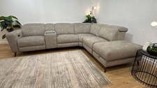 Sofology Jax Fabric 3 Corner Power Recliner/Headrest + Console in Lifestyle Flec
