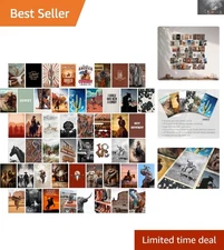 Creative Western Collage Set - 50 Quality 4x6 posters for Rustic Home Aesthetics