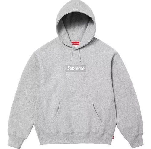 Sweat à capuche logo Supreme Box FW24 gris bruyère moyen