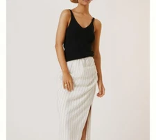 Anthropologie  Black Knitted Vest Top Size L V Neck by Maeve