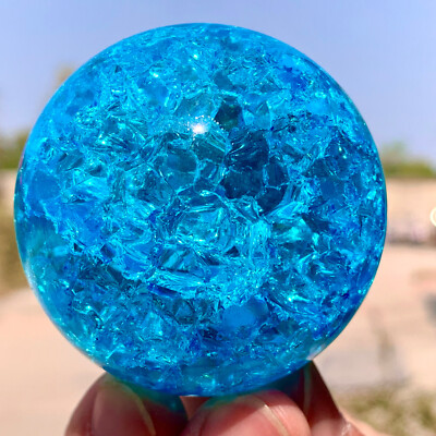 164G Natural Titanium Rainbow Quartz sphere Crystal ball Healing