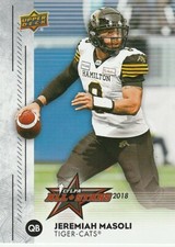 2018 CFL CFLPA UD ALLSTAR JEREMIAH MASOLI HAMILTON TIGER-CATS #1 OLD MISS OREGON