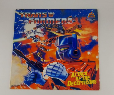 The TRANSFORMERS Attack of the Decepticons Vinyl LP Record1985 Hasbro Kid Stuff