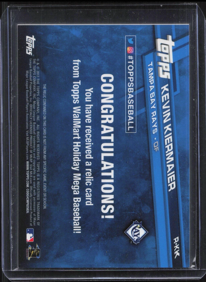 2017 Topps Holiday #R-KK Kevin Kiermaier Relics - Image 2 of 2
