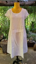 White Cotton Blend Dress S Modest Smock Cottagecore Prairie Country Shabby Chic