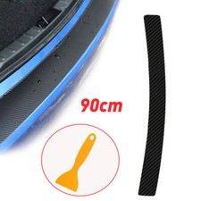 Car Rear Bumper Boot Sill Protector Plate Trim Cover Guard Strip Carbon Fiber US